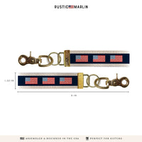 American Flag Color Block Keychain
