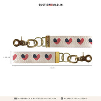 American Flag Heart Keychain