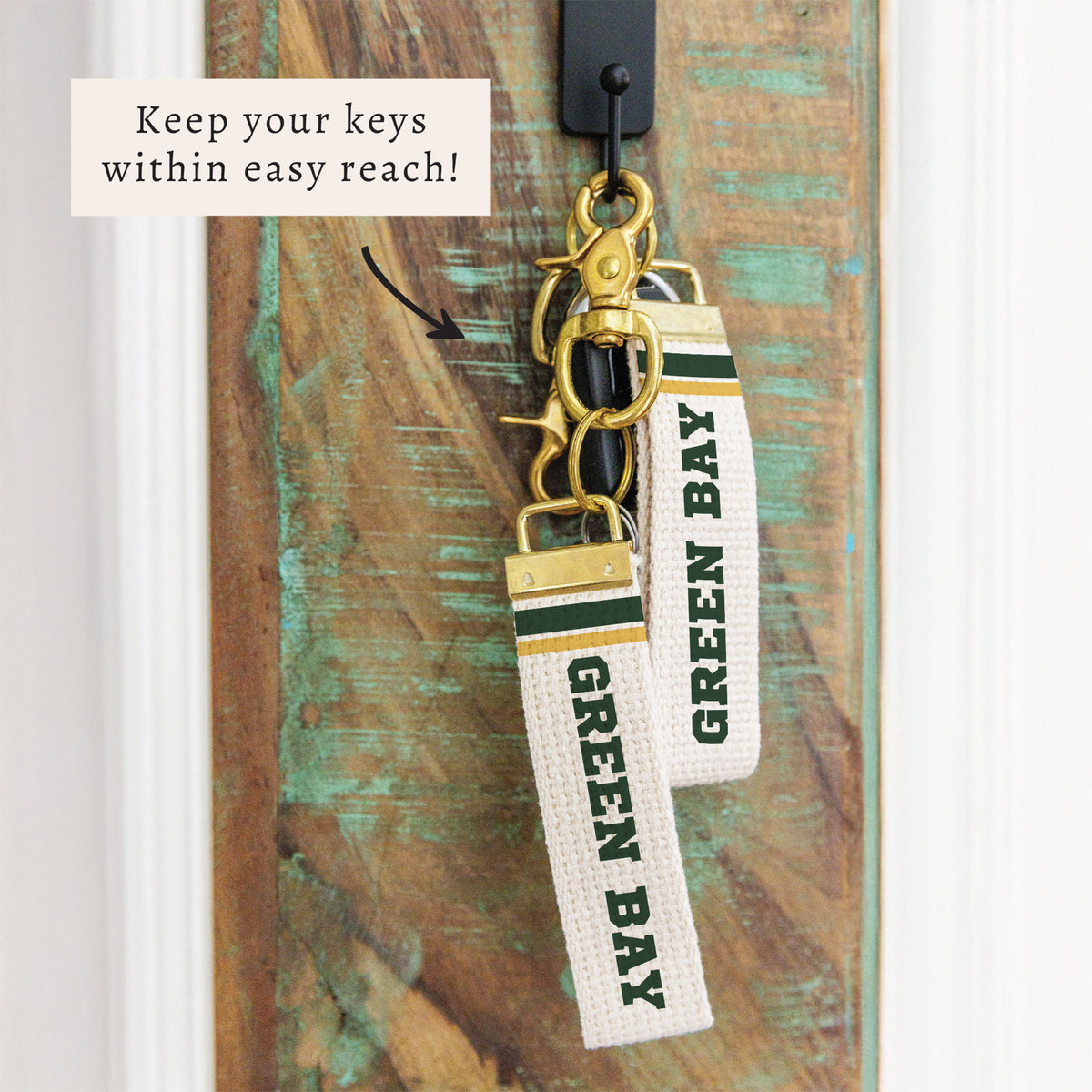 Green Bay Stripes Keychain