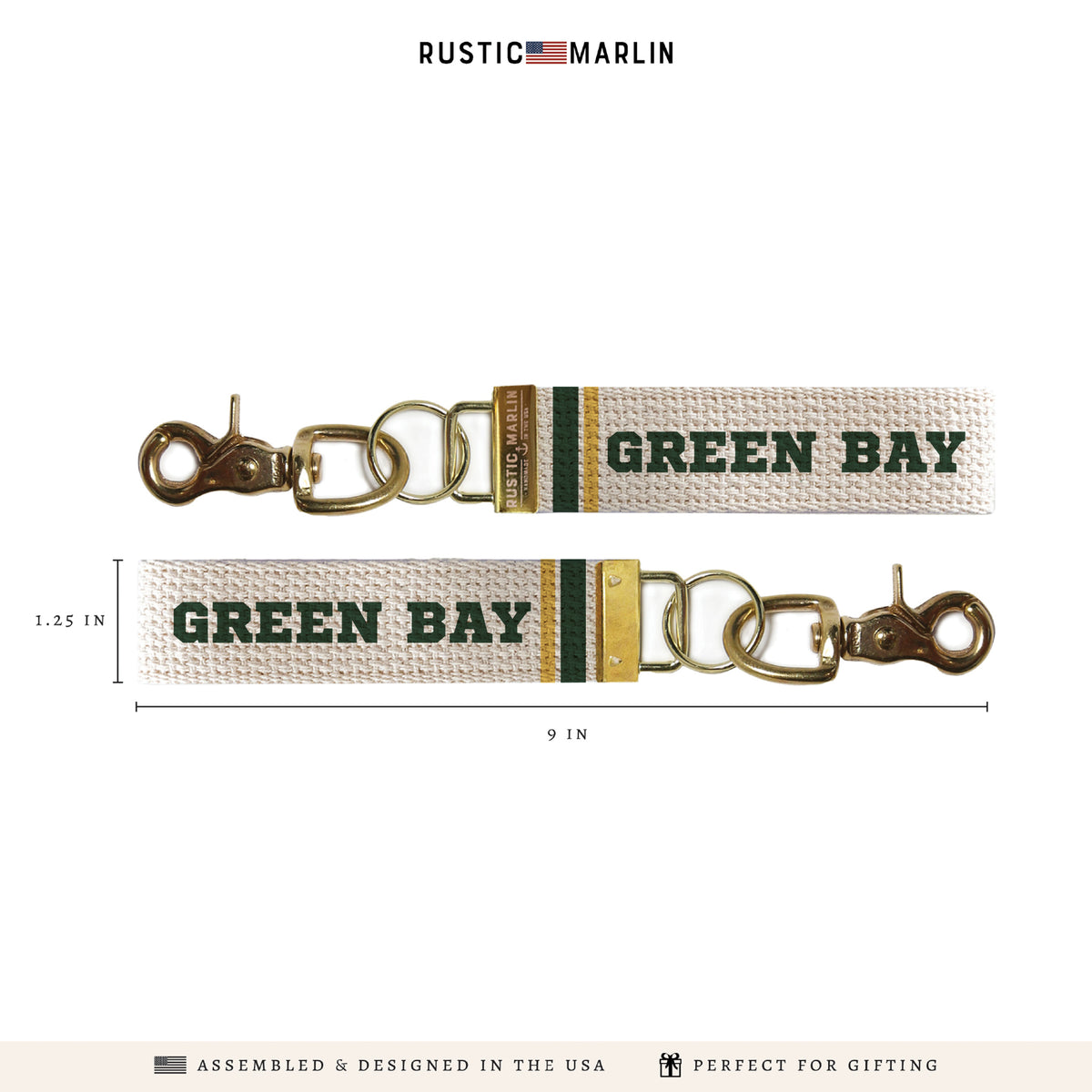Green Bay Stripes Keychain