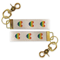 Rainbow Hearts Keychain