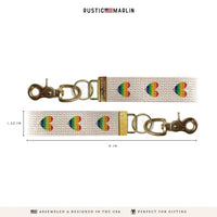 Rainbow Hearts Keychain