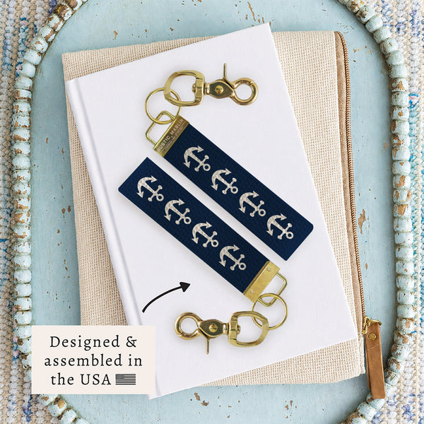 Anchor Navy Block Keychain