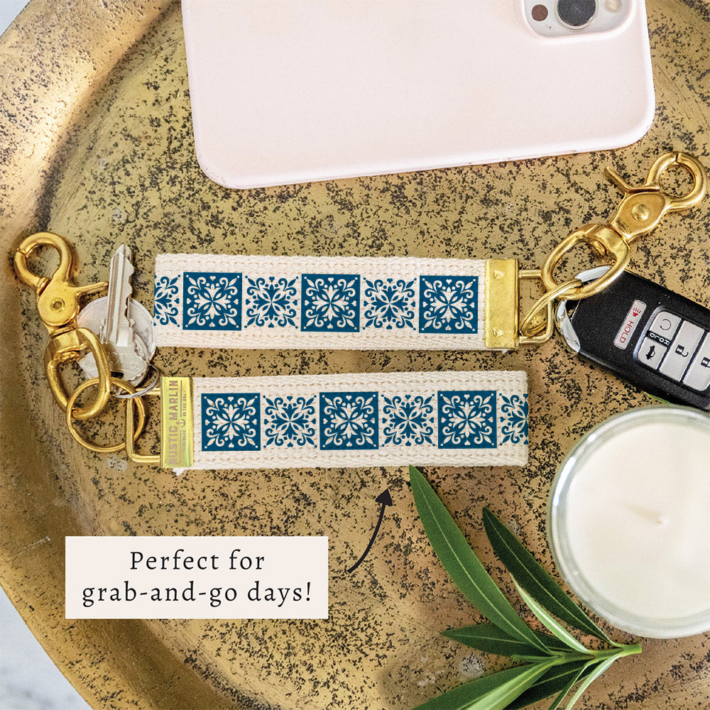 Blue Tiles Keychain