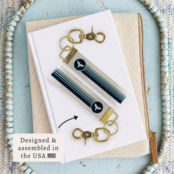Whale Tail Stripes Keychain