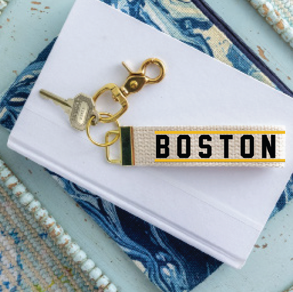 Black and Gold Boston Keychain