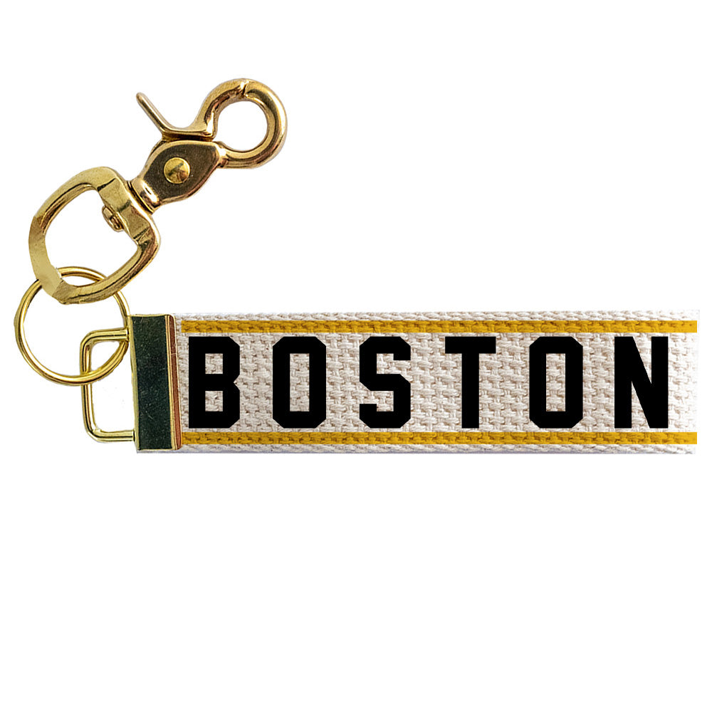 Black and Gold Boston Keychain