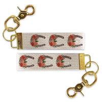 Horseshoe Floral Keychain