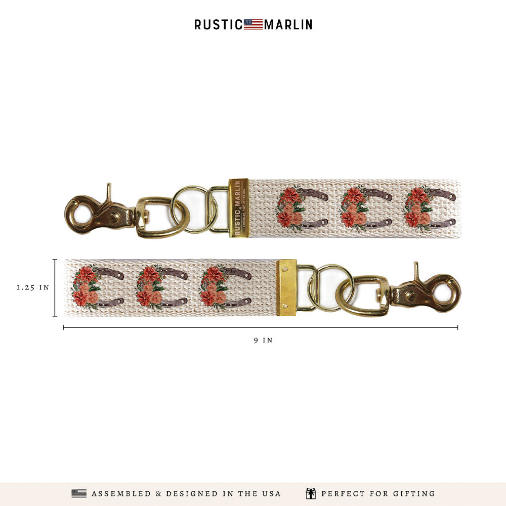 Horseshoe Floral Keychain