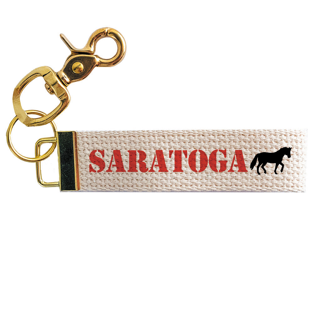 Saratoga horse icon keychain