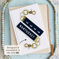 Navy Nantucket & Silo Keychain