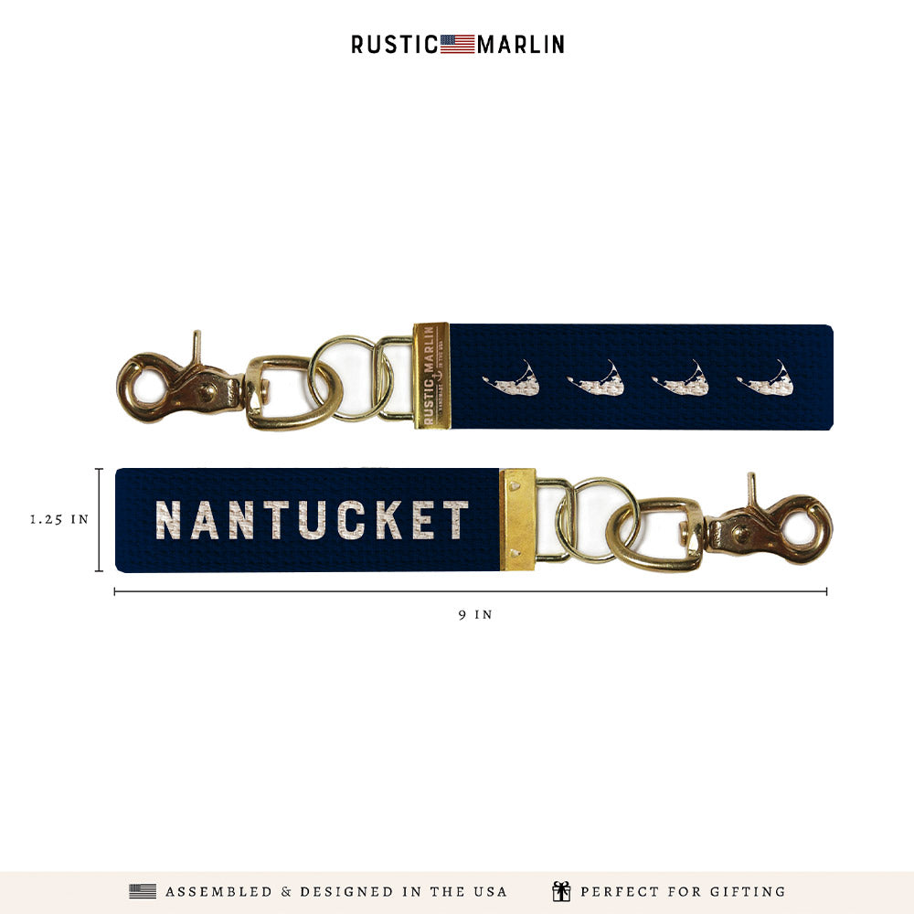 Navy Nantucket & Silo Keychain