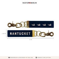 Navy Nantucket & Silo Keychain