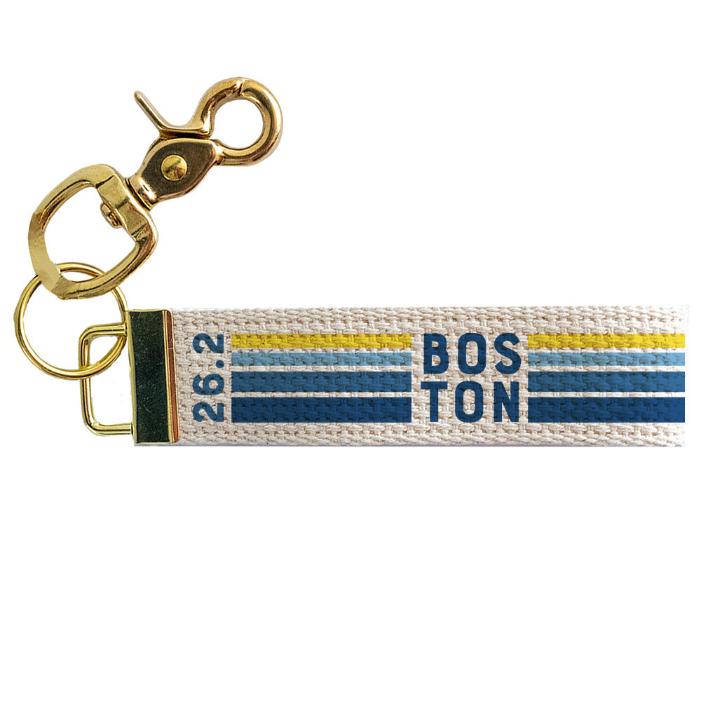 Boston 26.2 Stripes Keychain