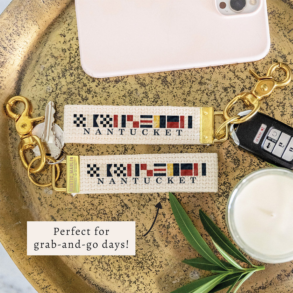 Nautical Flag Nantucket Keychain