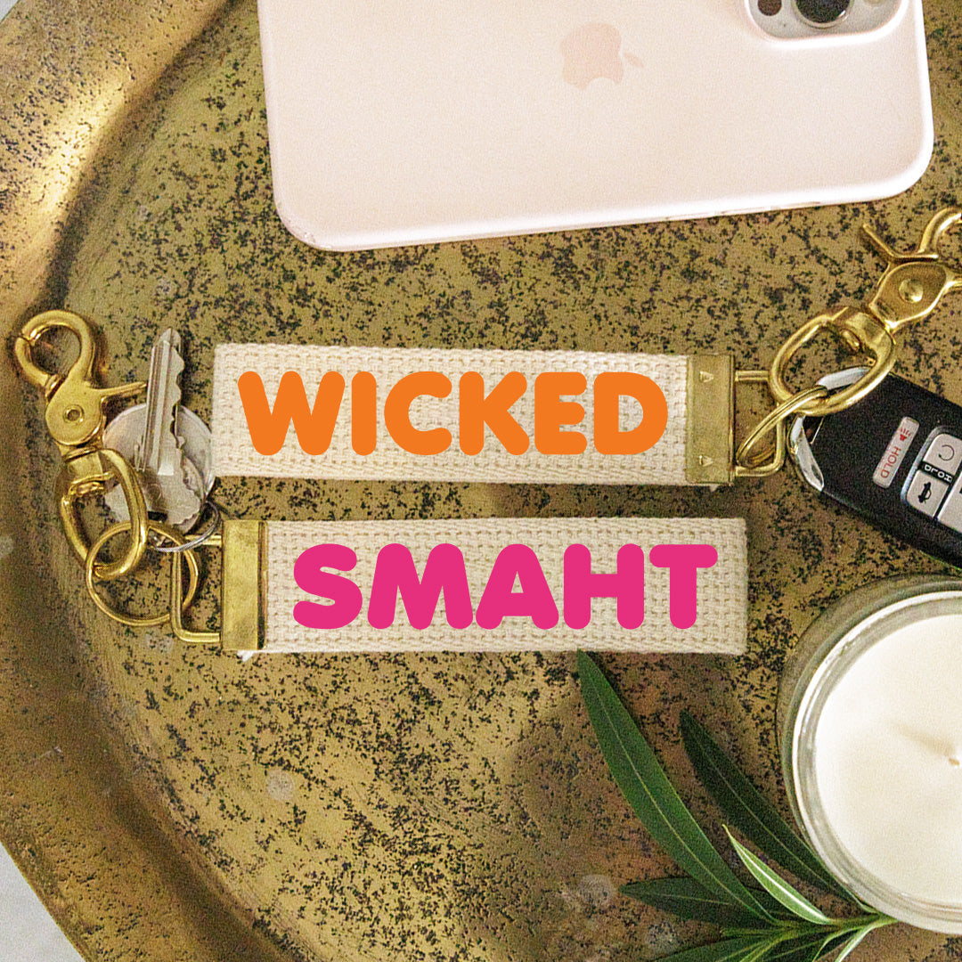 Orange and Pink Wicked Smaht Keychain