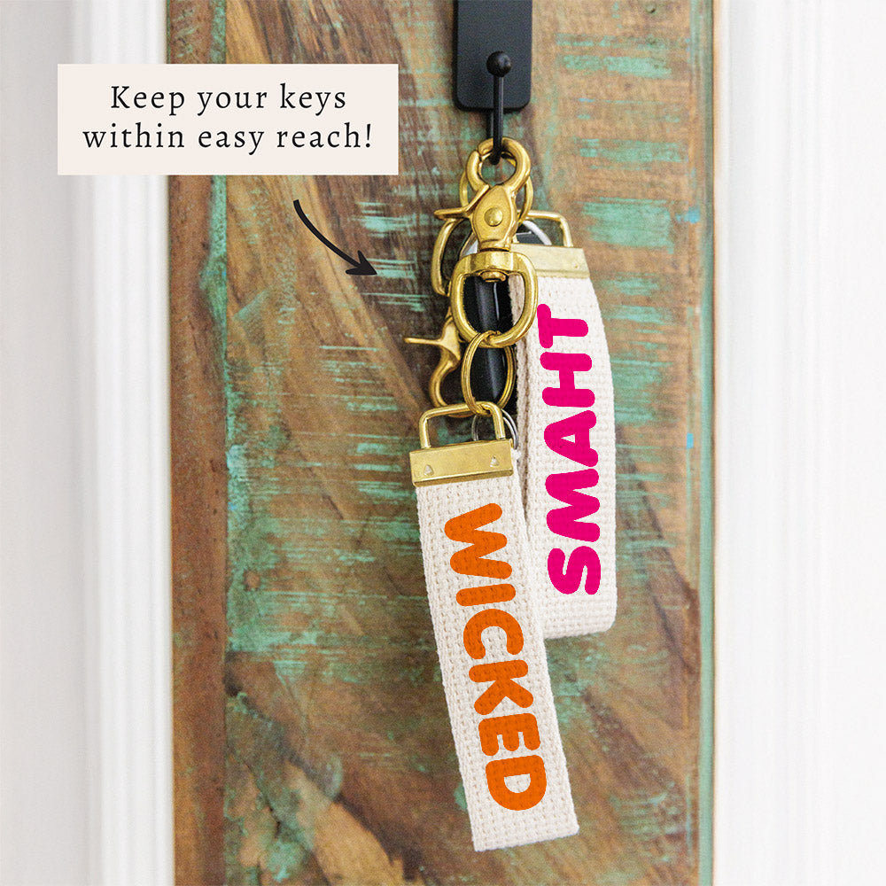 Boston Wicked Smaht Orange And Pink Keychain