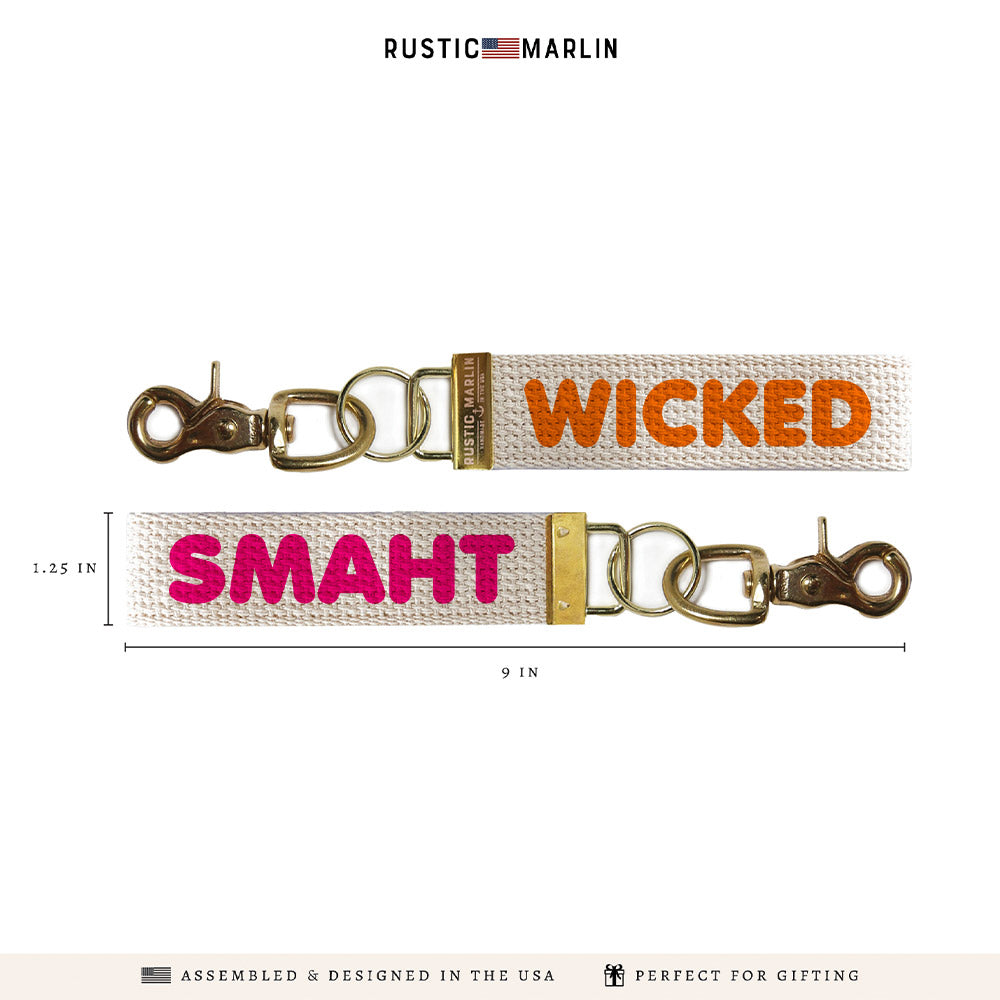 Boston Wicked Smaht Orange And Pink Keychain