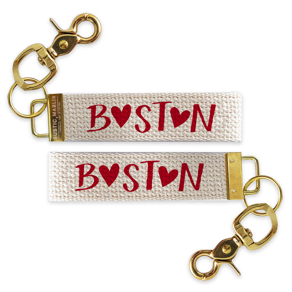 Boston Heart Keychain