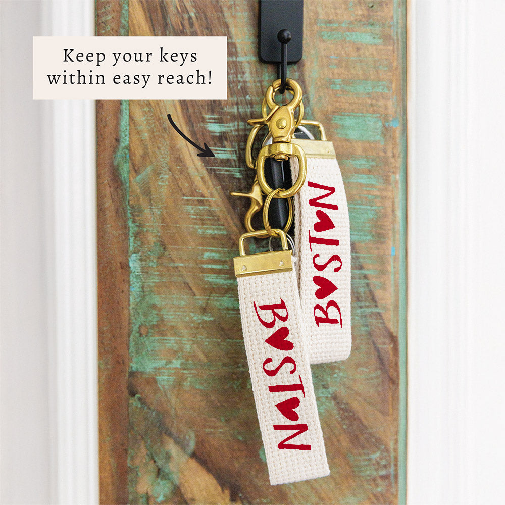 Boston Heart Keychain