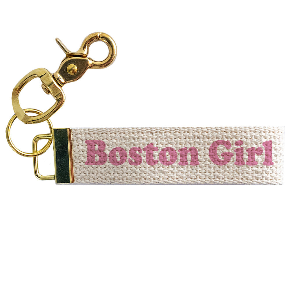 Pink Boston Girl Keychain