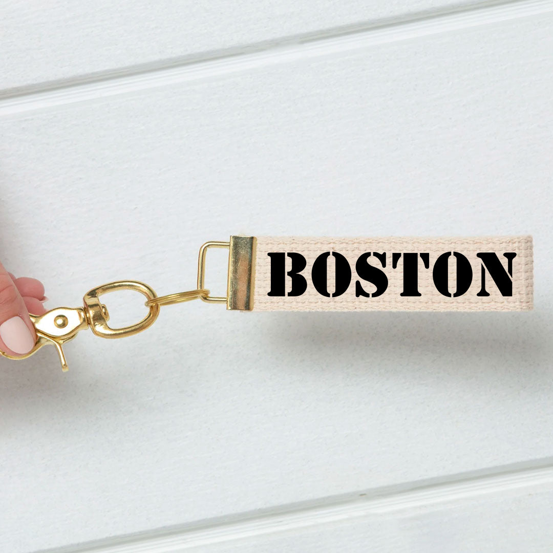 Black Boston Keychain