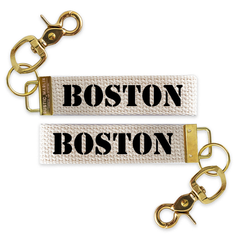 Boston Black Keychain