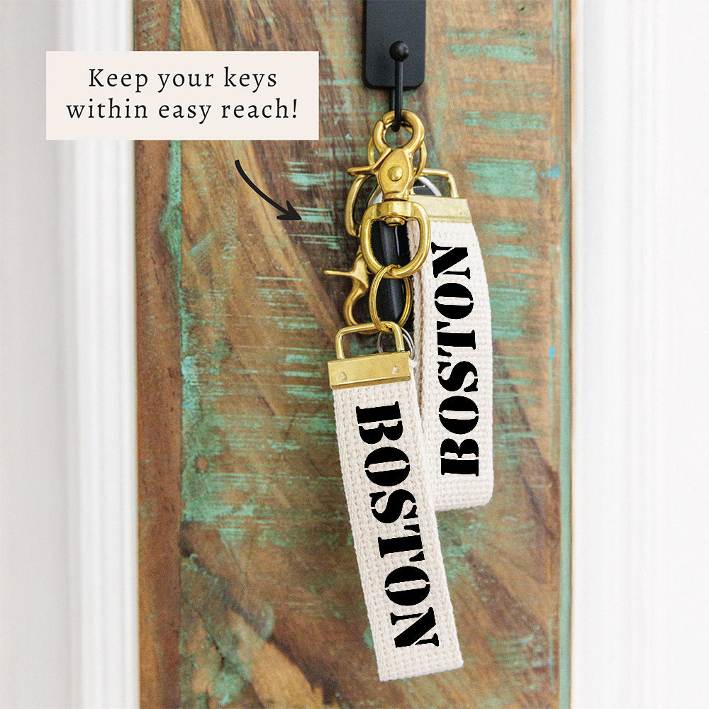 Boston Black Keychain