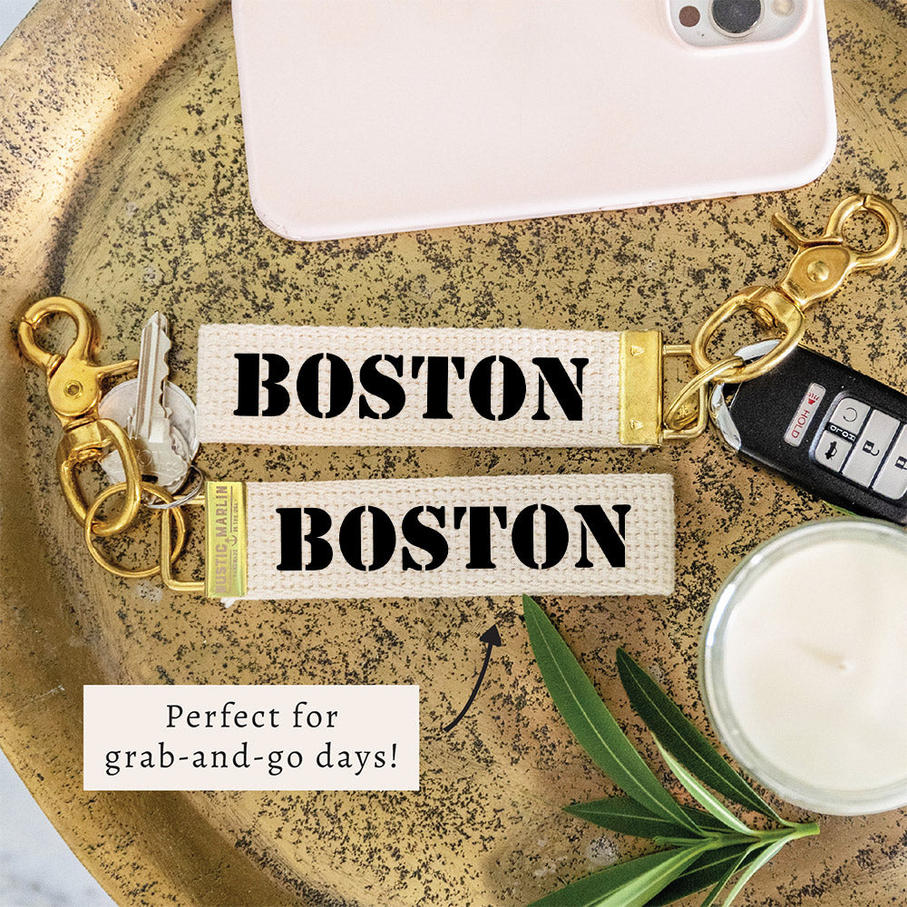 Boston Black Keychain