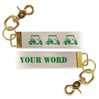 Golf Cart Grass Personalized Keychain