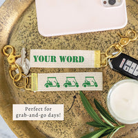 Golf Cart Grass Personalized Keychain