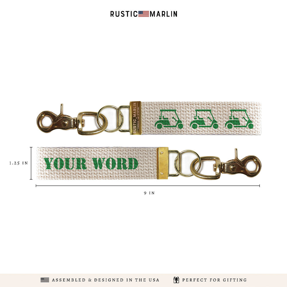 Golf Cart Grass Personalized Keychain