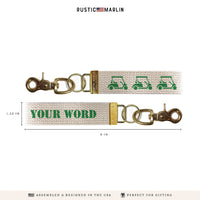Golf Cart Grass Personalized Keychain