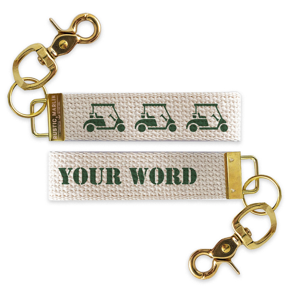 Golf Cart Fern Personalized Keychain