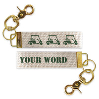 Golf Cart Fern Personalized Keychain