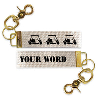 Golf Cart Black Personalized Keychain