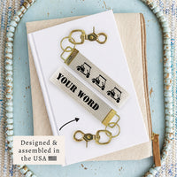 Golf Cart Black Personalized Keychain