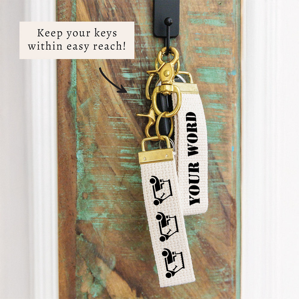 Golf Cart Black Personalized Keychain