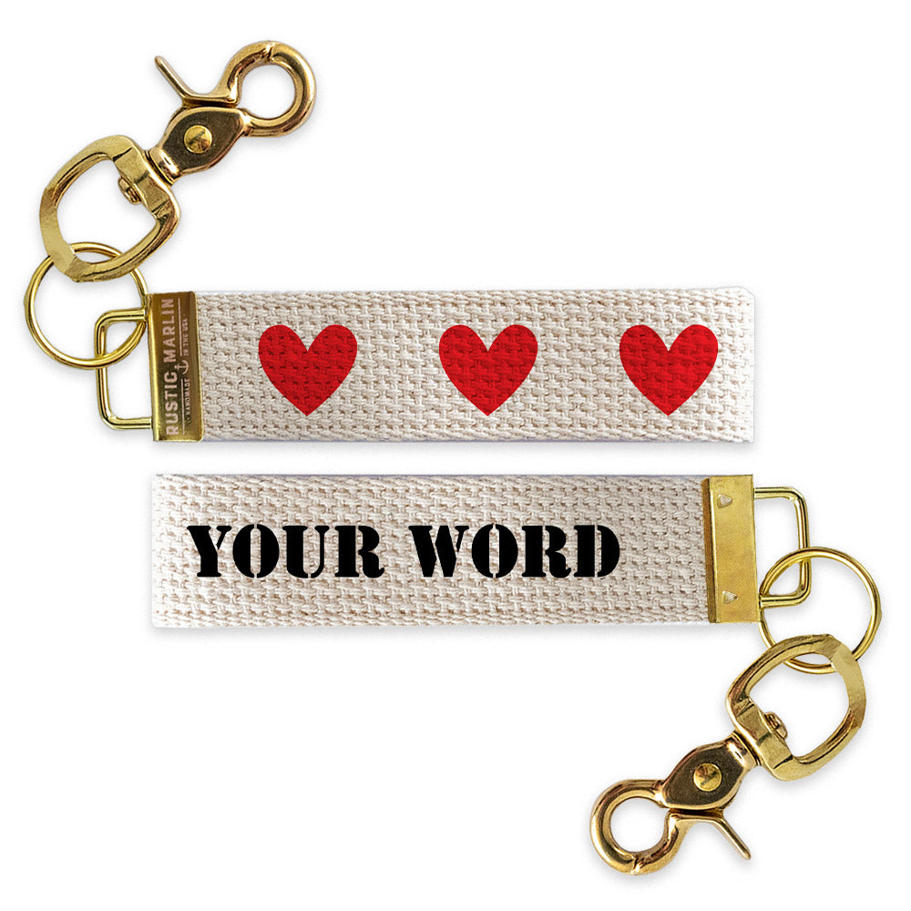 Hearts Personalized Keychain