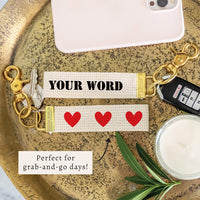 Hearts Personalized Keychain