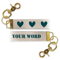 Hearts Nautical Blue Personalized Keychain