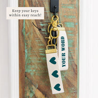 Hearts Nautical Blue Personalized Keychain