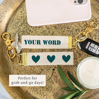 Hearts Nautical Blue Personalized Keychain
