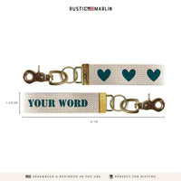 Hearts Nautical Blue Personalized Keychain