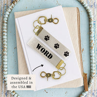 Paw Print Black Personalized Keychain