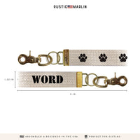 Paw Print Black Personalized Keychain