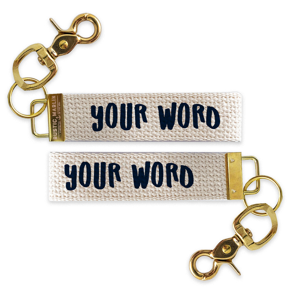 Playful Navy Personalized Keychain