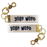 Playful Navy Personalized Keychain