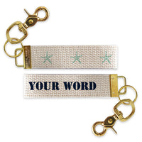 Starfish Aqua & Navy Personalized Keychain