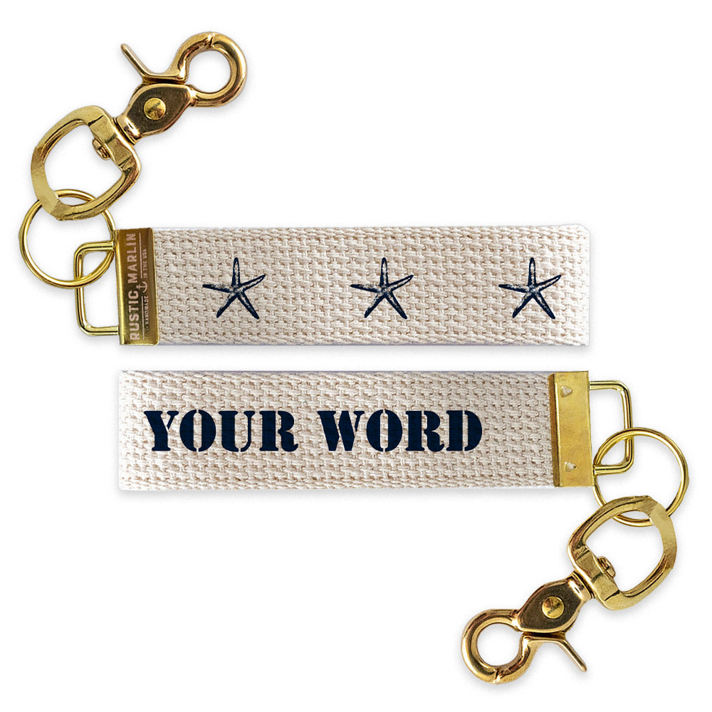 Starfish Navy Personalized Keychain